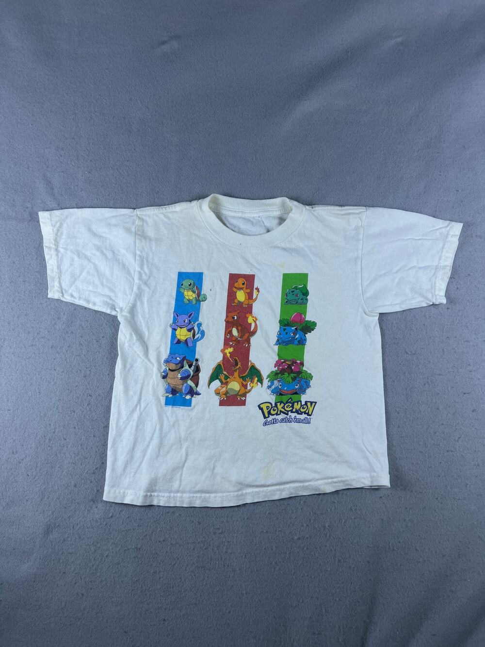 Pokemon Graphic Tee Toddler 5T White Starters Charizard Blastoise T-Shirt